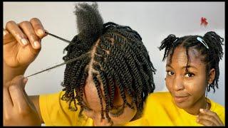 How to twist your own natural hair | Mini twists on short natural hair
