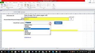 extract data from yellow pages UAE to excel using VBA