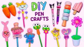 12 DIY CUTE PEN CRAFTS - DIY SCHOOL HACK IDEAS PENCIL DECORATIONS