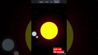 Earth Orbit CSS animation using html and javascript #shorts #youtubeshortsfeature #way2techknowledge