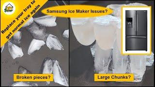 How to Fix Broken Ice Pieces by Replacing the Ice Cube Tray in a Samsung Lower Ice Maker