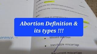 Abortion definition and its types