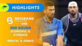 Nick Kyrgios & Novak Djokovic v Nikola Mektić & Michael Venus - Brisbane International Highlights