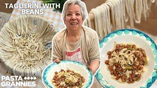 91yr old Antonia makes fresh taglierini pasta with beans! | Pasta Grannies