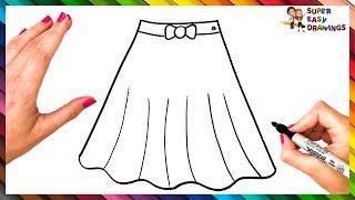 How To Draw A Skirt Step By Step  Skirt Drawing Easy