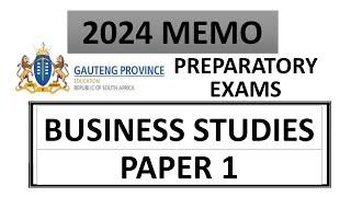 2024 MEMO  BUSINESS STUDIES GRADE 12  PRELIM EXAMS GAUTENG  PROVINCE [THUNDEREDUC]