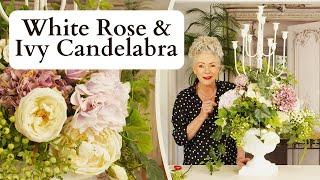 A White Rose & Ivy Candelabra | Wedding Table Flowers (Part 2)