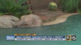 Simple tips to help clean pool after a major storm