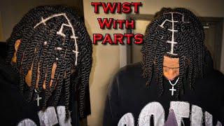 How to Do TWO STRAND TWIST With PARTS Tutorial