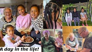 Granny celebrated her birthday, hair day, mother and son food prep, garden party and lots more!