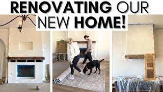 RENOVATING OUR HOME (PART 5) || MOUNTING OUR MANTEL BEAM || REFINISHING OUR CABINETS || MOVING IN!