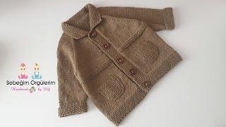 Pirinç Yakalı Erkek Bebek Hırkası  #elifpirenvise #babyjacket