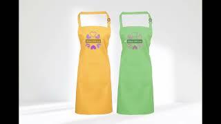 Embroidered aprons with pockets