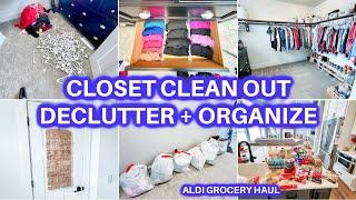 CLOSET DECLUTTER + ORGANIZE + CLEAN WITH ME | CLEANING MOTIVATION | HOME ORGANIZATION | DOLLAR TREE