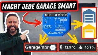 Garage door with Shelly 1 Gen3 + status display, temperature & humidity Shelly App, Home Assistant