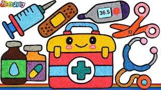 Coloring Toy doctor set with Foam clay for Kids, Children | First Aid Kit, Stethoscope, Medicines