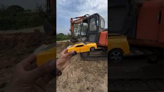 Robot car damaged by excavator hitachi -JMV TOYS #shrots