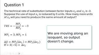 Technical Rate of Substitution: Practice Questions