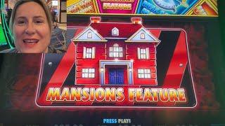 MANSIONS feature on Huff n' EVEN more Puff slot! Dragon Link! Palms casino, Las Vegas