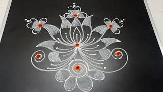 Friday rangoli designs, Lotus rangoli designs, Rangoli kolam.