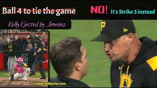 E53 - Don Kelly Ejected on Henry Davis' Bases Loaded Strikeout is Low Pitch Called by Edwin Jimenez