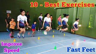 10 - Best Badminton Exercises  Fast Feet  Badminton Speed Training  Agility Workout