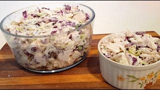 Low Carb Chicken Cabbage Salad with Mustard and Celery Seed