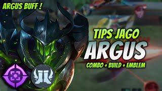 CARA MAIN ARGUS BUFF ! BUILD & EMBLEM ARGUS TERSAKIT 2023 ! | ARGUS EXP LANE GAMEPLAY