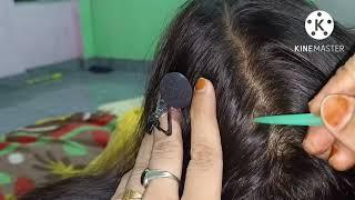 relaxing video remove dandruff white hair feeling sleepy 