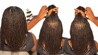 How to micro twist on relaxe Hair with Human hair #minitwist #microtwists #twist #twostrandtwist