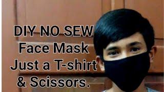 No Sew T-Shirt Face Mask / DIY Face Mask/ NO SEW/ Upcycled Tshirt/ 5 minutes/ DIY NO SEW FACE MASK