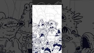 #drawing a page of freaks and weirdos.....#art #timelapse #animation