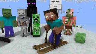 Monster School: Skiing - Minecraft Animation