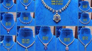 Beautiful diamond necklace designs with weight 2025//new collection of diamond necklace designs