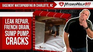 Basement Waterproofing in Charlotte, NC | Leak Repair, French Drain, Sump Pump, Cracks