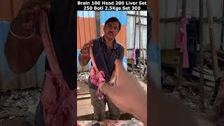 Brain 100, Head 200, Liver Set 250, Boti 2.5 Kgs Set 300|| Golnaka Mandi @Hyderabad #viral #mutton