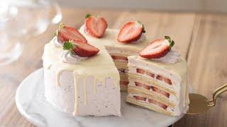 Strawberry Mille Crepe Cake｜HidaMari Cooking