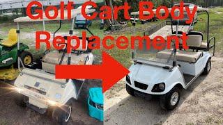 Golf Cart transformation 5 minute time lapse! Installing the Spartan body kit on a Club Car DS