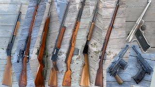 Mauser 1891, 91/30 PU, M1A, SVT-40, 1897 Winchester, Winchester 62, Ruger MKII, C96, Walther P38, A5