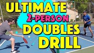 Ultimate 2-Person Pickleball Doubles Drill | How to work on your doubles game with only 2 people