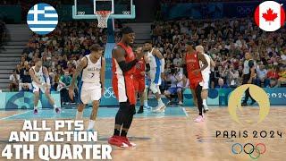 Greece vs Canada | Basketball Paris Olympics 2024 Fourth Quarter All Points and Action