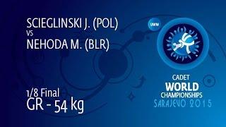 1/8 GR - 54 kg: M. NEHODA (BLR) df. J. SCIEGLINSKI (POL), 7-0