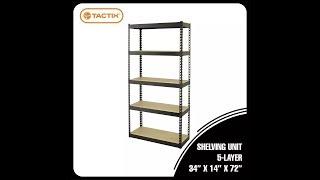 UNBOXING : TACTIX STORAGE RACK SHELVING 5 LAYER 34Lx14Wx72H METAL SHELF / DIY / DO IT YOURSELF