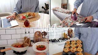 72| Home Vlog  , Eggplant Pasta , Puff Pastry  Quiche