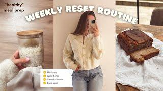 PRODUCTIVE WEEKLY RESET | healthy meal prep, self care & cosy chats