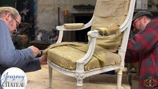 French Chateau Furnishings - Reupholstering an Antique Chair