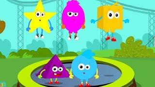 Five little Shapes Jumping On The Bed | Shapes Song For Kids | Learn Shapes