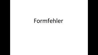 Formfehler