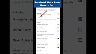 Facebook Data Saver how to on Facebook Data Saver setting #shorts #facebook #datasaver