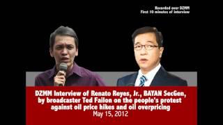 DZMM Interview of Renato Reyes Jr by Ted Failon on Protest vs Oil Price Hike